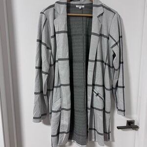 Gray Plaid Women's Sweater